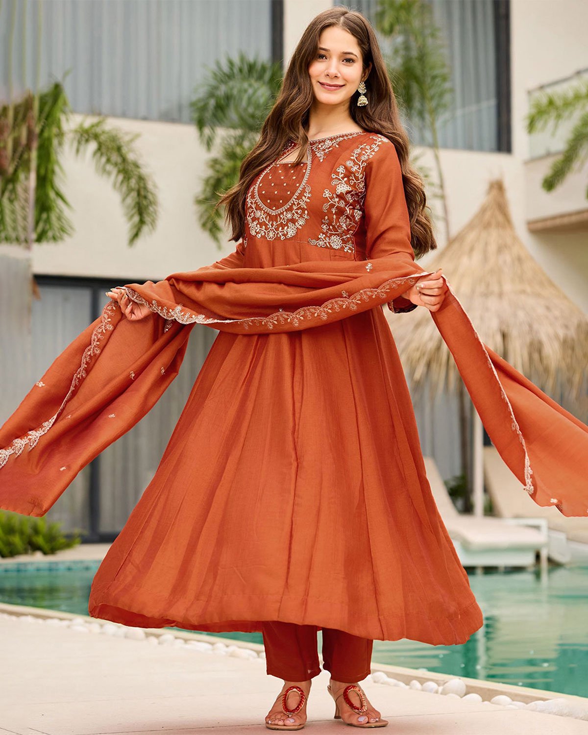 Art Silk Jacquard Design Suit for Women – Festive & Casual Wear