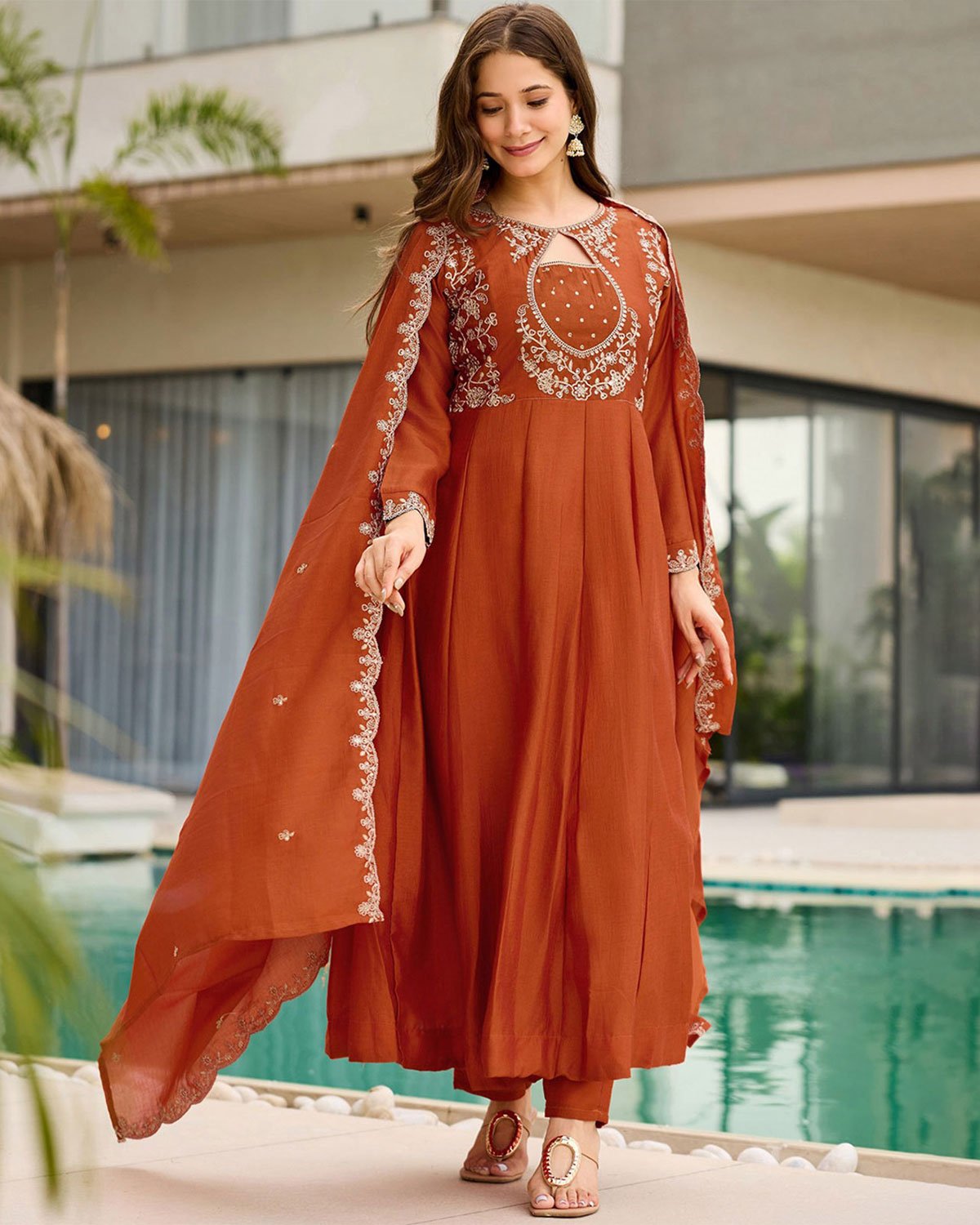 Art Silk Jacquard Design Suit for Women – Festive & Casual Wear
